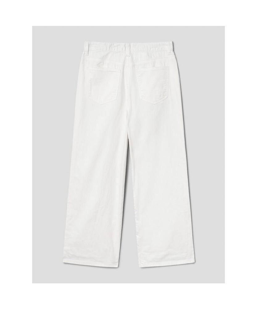 8SECONDS Semi-Wide Linen Denim White