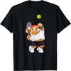 Cool Teddy Bear Playing Tennis Illustration Graphic Designs T-Shirt