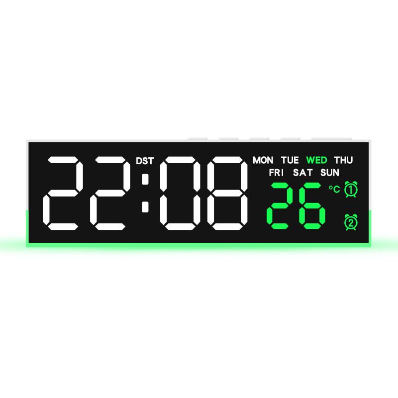 Digital Led Alarm Clock With Date Temperature Calendar Night Light For Bedroom Decor