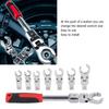 9Pcs Replaceable Wrench Set Flexible Head 180° Rotating Torsion Wrench with Handle