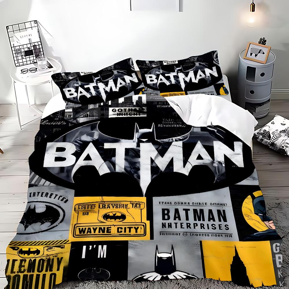 Bettbezug Cartoon B-Batmans Kissenbezug Bettwäsche-Set Erwachsene Junge Mädchen Schlafzimmer Dekoration Kinder Geschenk Einzel Doppel Große Größe