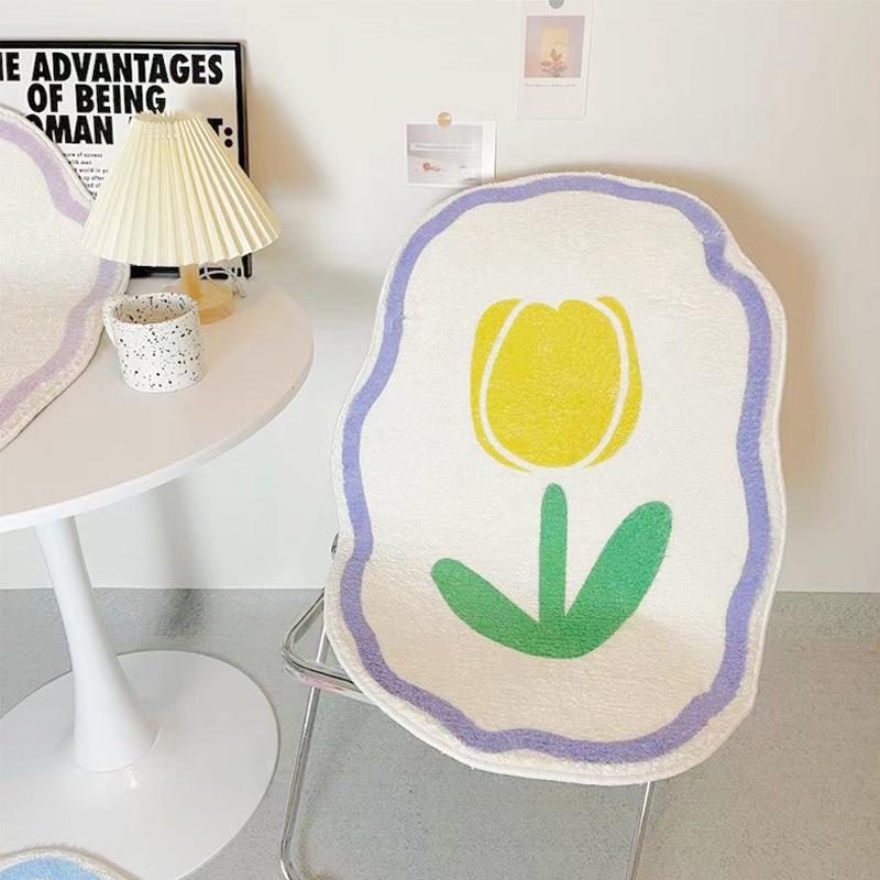 

Ковер из искусственного кашемира в форме свежего цветка, украшение для гостиной, мягкий плюшевый коврик для ног для спальни девочек 40x60cm 16x24inch