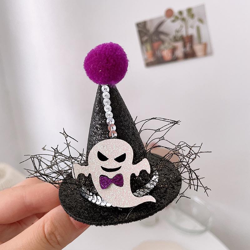 Funny Pumpkin & Ghost Hair Clips for Kids - Halloween Festival Dark Style Costume Accessories