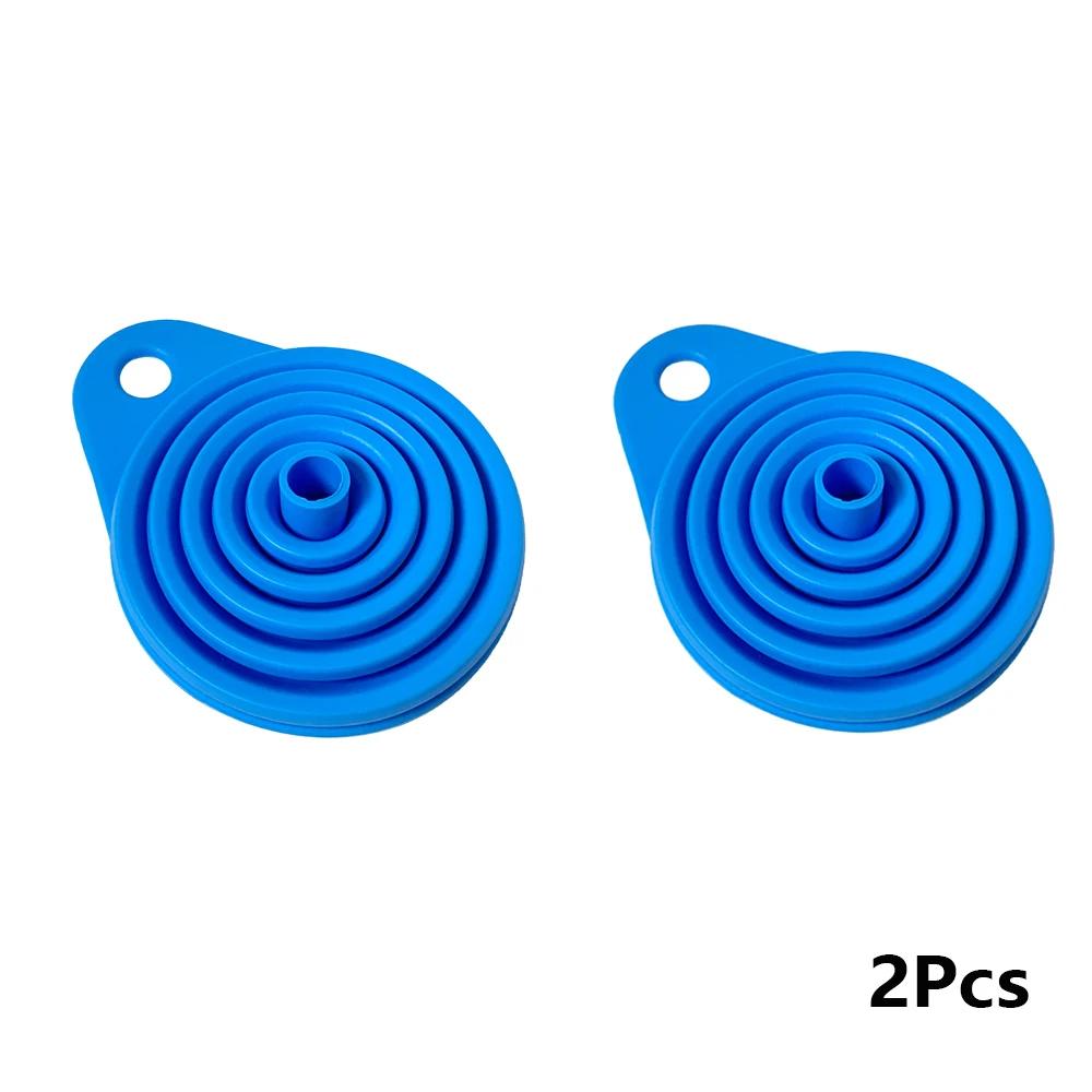 2Pcs Foldable Car Engine Funnel Silicone Liquid Funnel Washer Engine Oil Petrol Change Tools For Motorcycle Car Acesssories