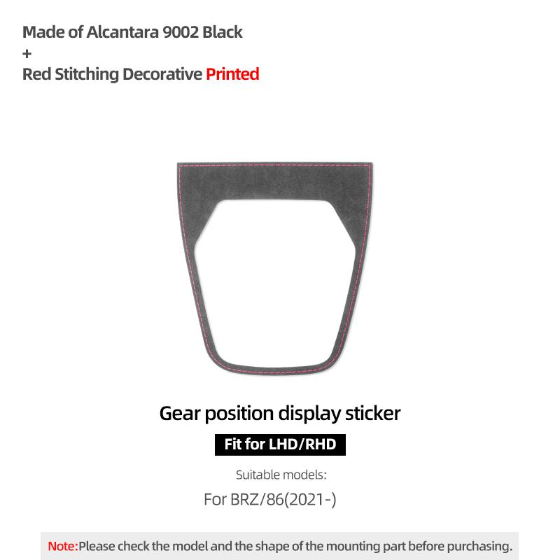 Betterhumz For Subaru BRZ/Toyota GR86 - Made of Alcantara Center Console Gear Shifter Trim Stickers Car Interior Accessories