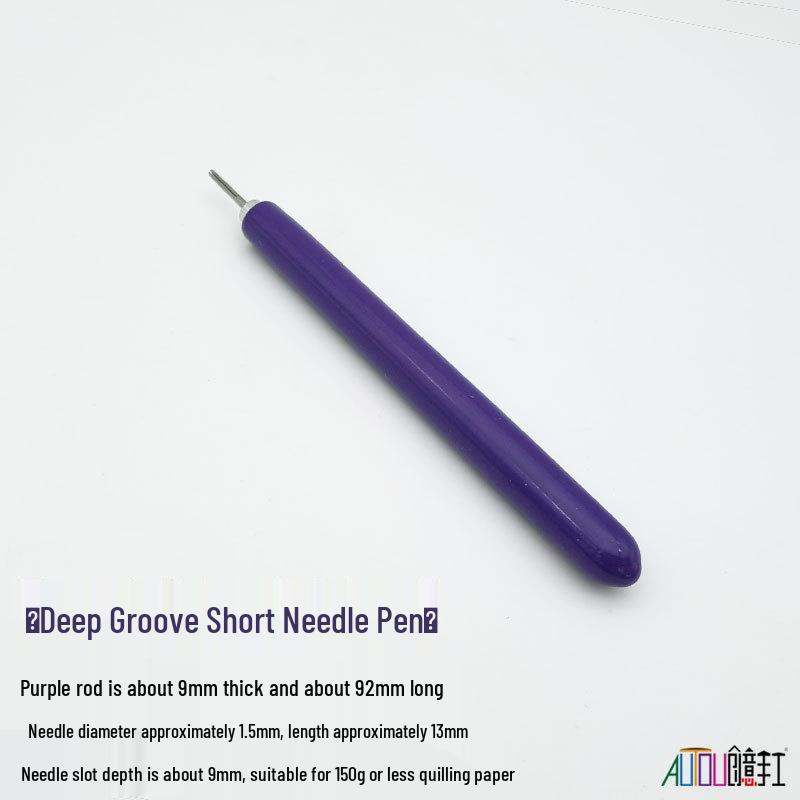 Purple 6-Piece Soft Shaft Quilling Pen Set for DIY Crafting