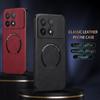 Luxury Leather Magnetic Magsafe Case for POCO X6 X5 Pro F5 Pro C65 M6 Car Mount Case Silicone Shockproof Full Protection Cover