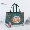 Bolsa de regalo de Navidad, diseño de muñeco de nieve de Papá Noel, gran capacidad, doble asa, tela no tejida, bolsa de embalaje de regalo para dulces