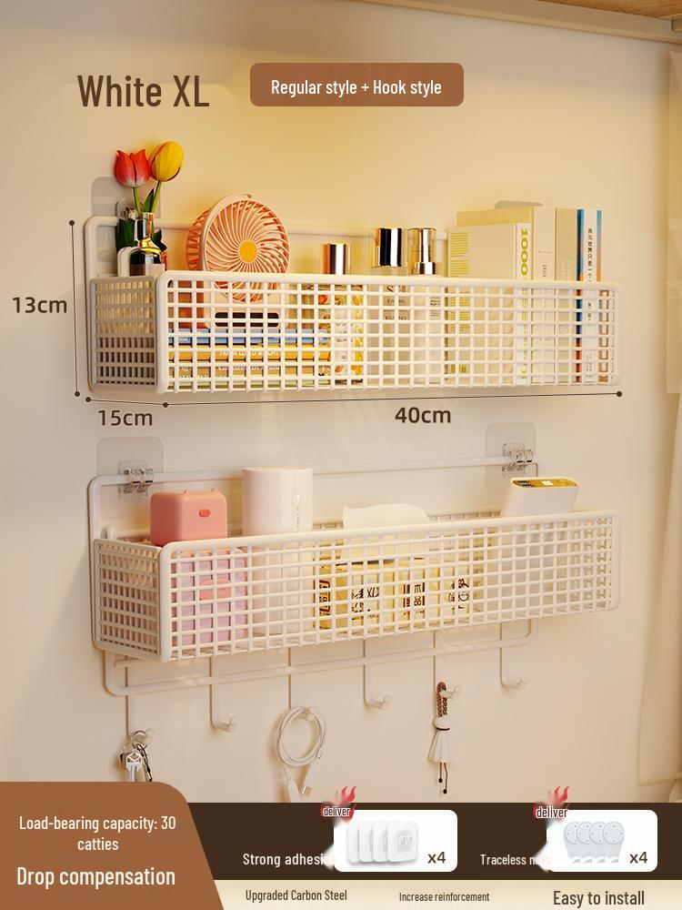Punch-free Wall Shelf: Bedside Storage for Dorms & Bunks