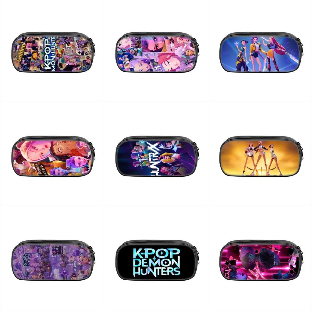 Kpop Demon Hunters Portable Pencil Pouch Nylon Storage Case For Kids And Teens