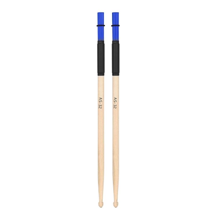 1Pair Wood Handle Drum Stick Brush Double Head Drum Brush Wood Handle Drum Stick Brush Percussion Instrument Accessories синий