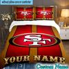 Custom Name 3PCS Faithful 49ers Football Bedding Set,Including  Duvet Cover And 2pcs Pillowcases Perfect for Bedroom,Dormitory,Fan Christmas Gift
