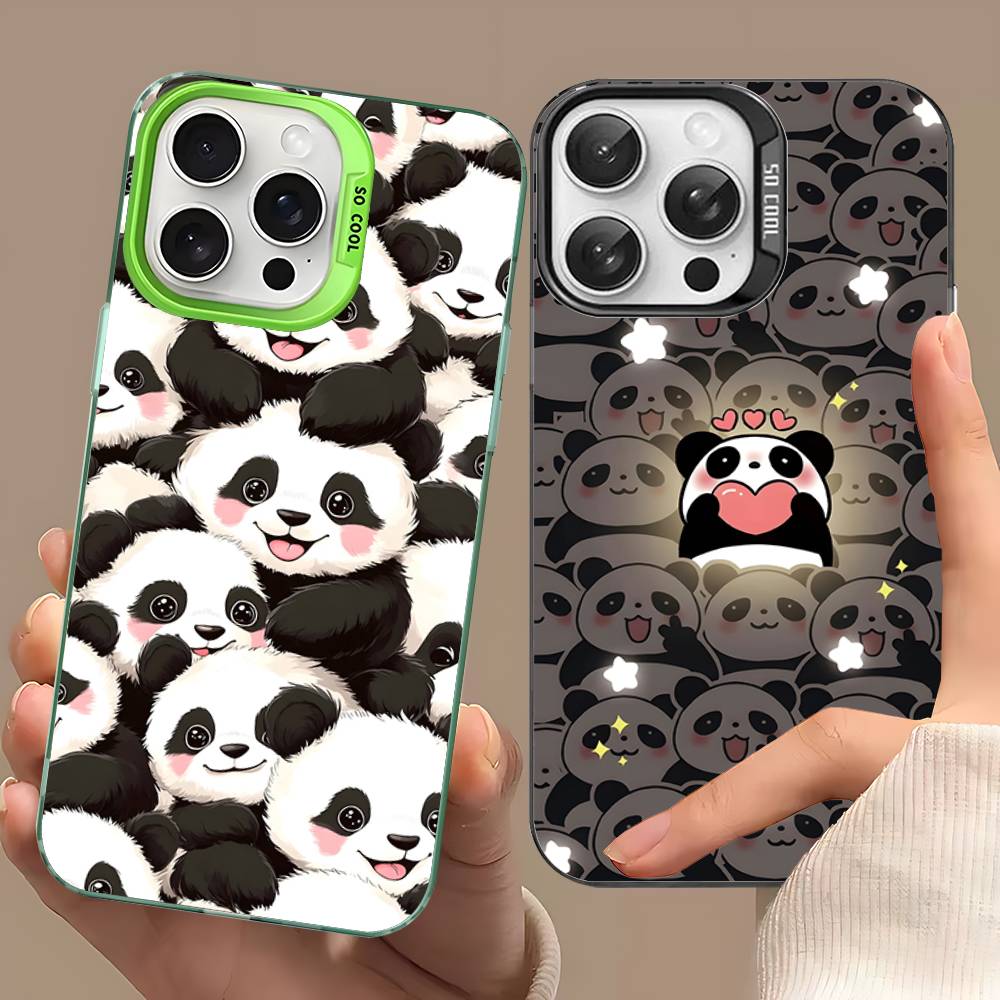 Ver Aesthetic Panda Cute For IPhone 13 14 15 16 17 Pro Max 11 12 Plus 17 Air Phone Case Color Matte Cover