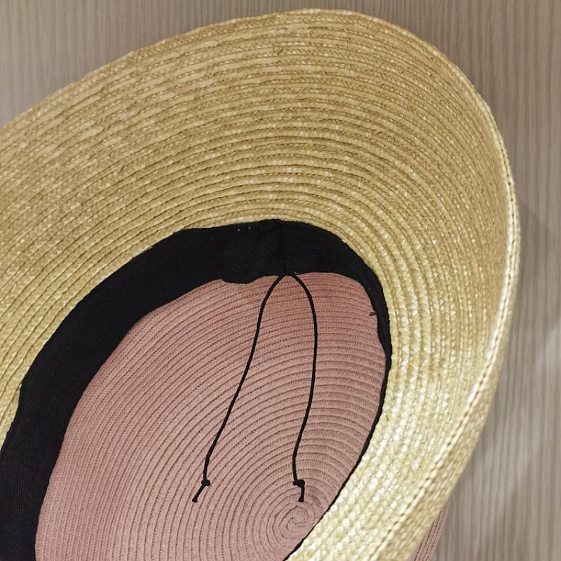 2023 sommer frauen Großen Bogen Sonnenhut Hepburn Stil Vintage Design Breite seite Stroh Hut Einfarbig Anti-Uv Urlaub strand Hut