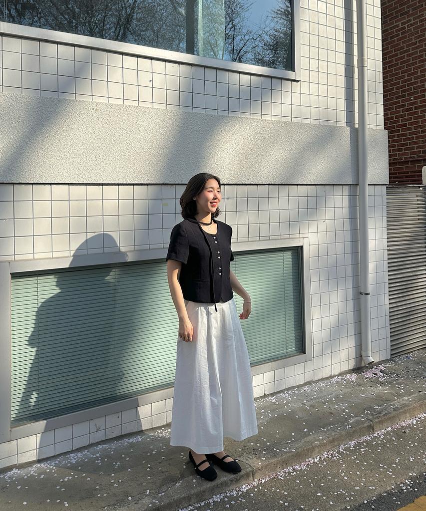 Mixxo Tweed Button Short Sleeve Jacket_Miwjkg55Pb