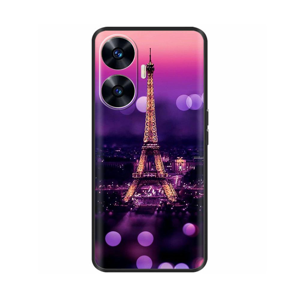 For Realme C55 Case C 55 4G Soft Silicone Back Cases For OPPO Realme C55 RealmeC55 Phone Back Cover 6.72" Black Bumper TPU Para
