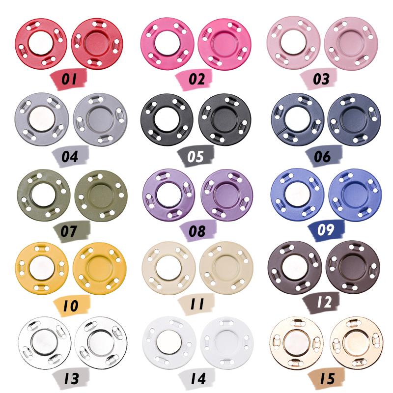 5 Pairs Sewing Metal Buttons Magnet Stone Colorful Automatic Magnetic Snap Buttons Invisible Suitcase Bag Coat Buckle Diy Craft