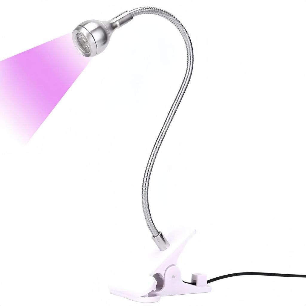 Gooseneck Purple UV Nail Lamp: 395 Nm Curing Light, Quick-Dry, No Blackening, Light Therapy for Nails.