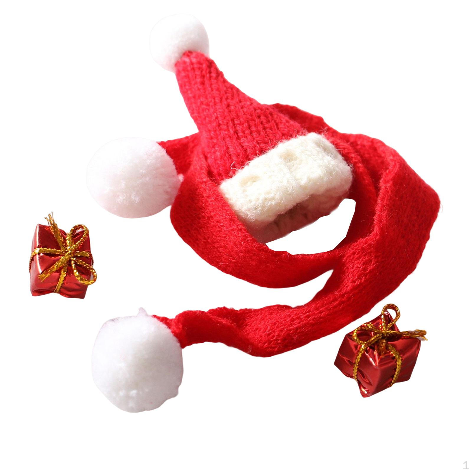 

1:12 Scale Doll Accessories with Scarf and Hat for Holiday Decor red scarf