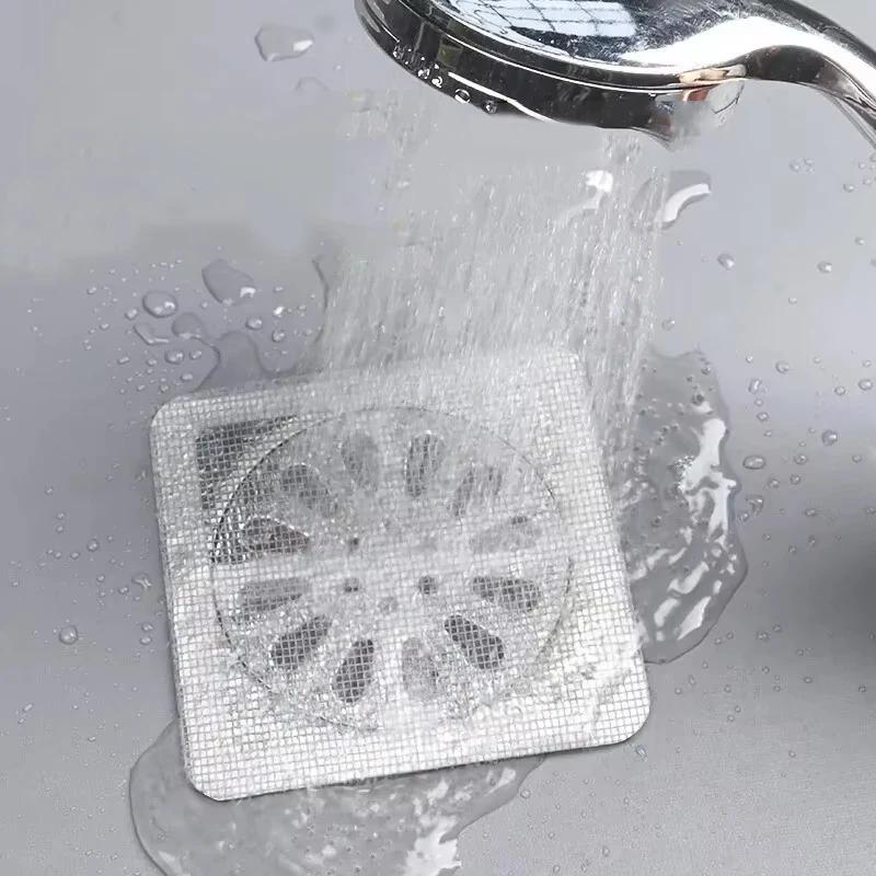 6-40pcs Disposable Hair Catcher for Shower Mesh Shower Drain Covers Floor Sink Strainer Filter Mesh Sticker Bathroom Accessories