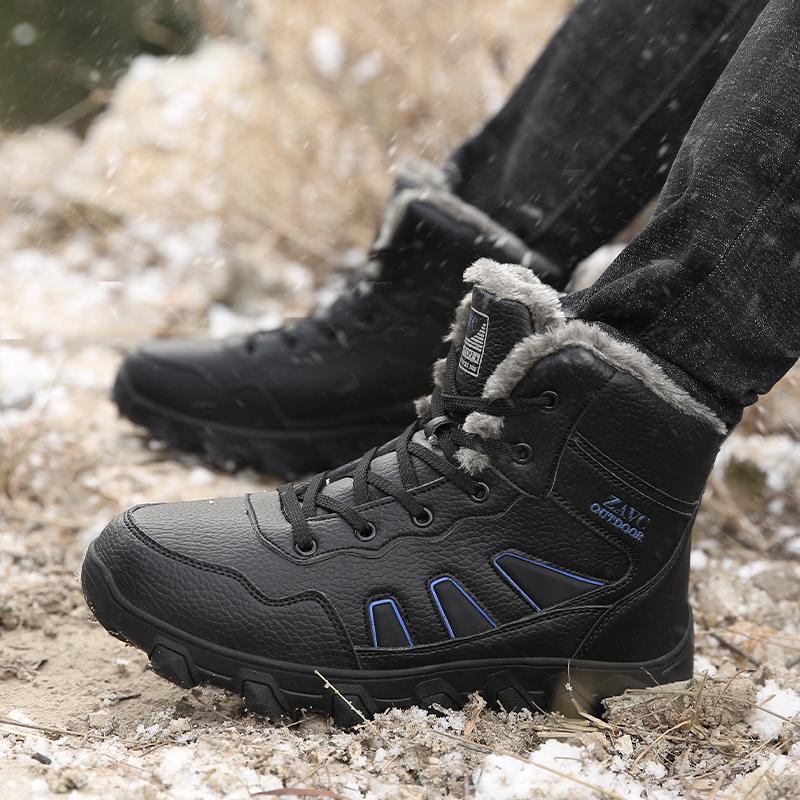TUINANLE Men's High Quality Winter Snow Boots - Non-Slip Warm Thick Cotton Shoes for Outdoor Hiking Mountain