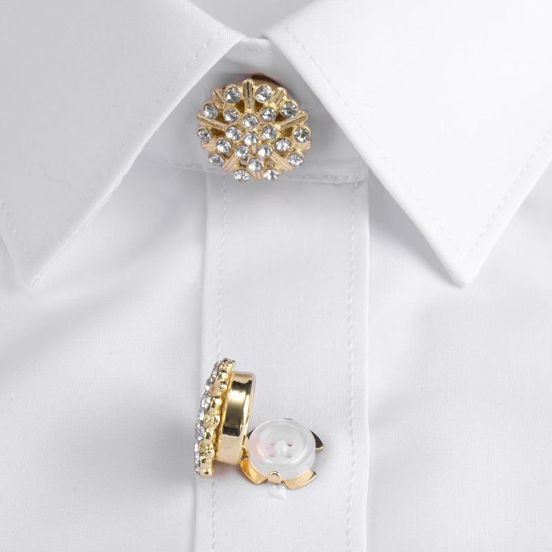 Crystal Pearl Button Covers For Women Blouses Detachable Clip-On Shirt Coat Decorative Buttons Diy Sewing Buttons Holiday Decor