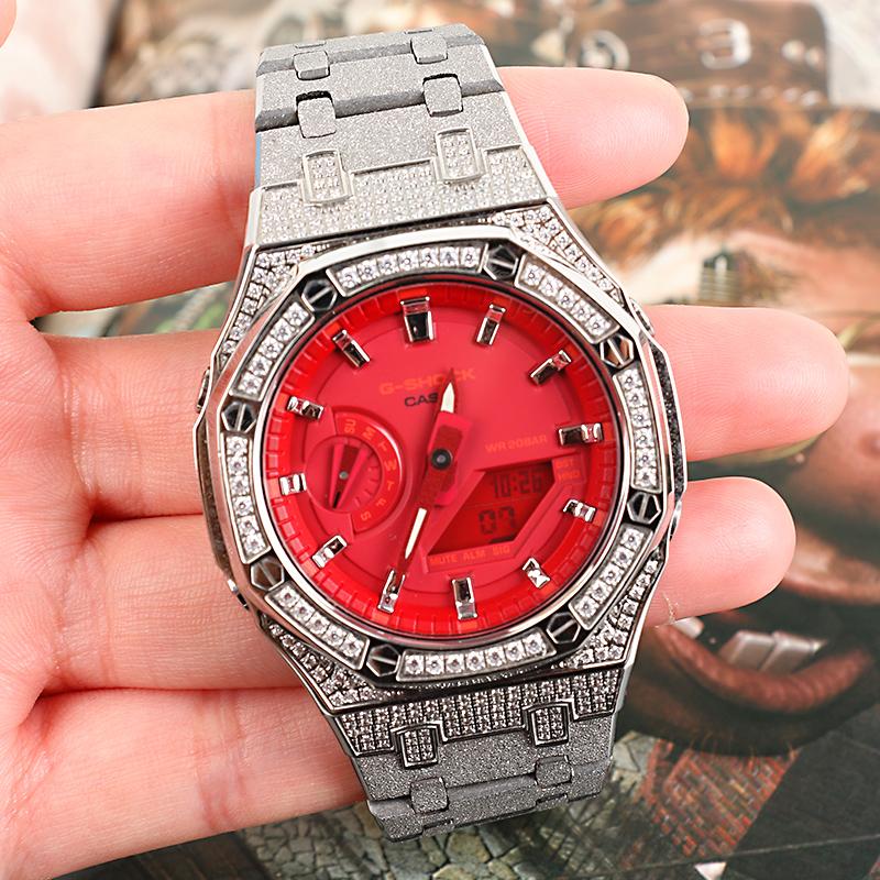 CASIO Unisex 44mm Red Watch GA-2100-4A(Watch1--)