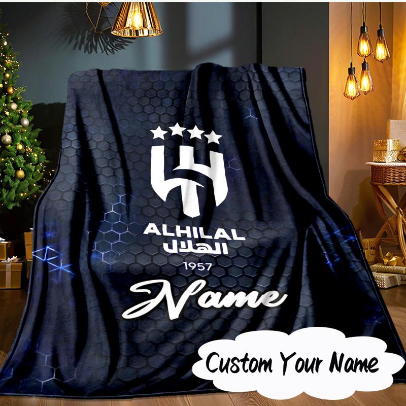 Custom Name Hilal FC Crest Blanket Ideal Bedding Blanket Perfect for Travel, Camping, Living Rooms, Offices, Sofas, Fan Christmas gift