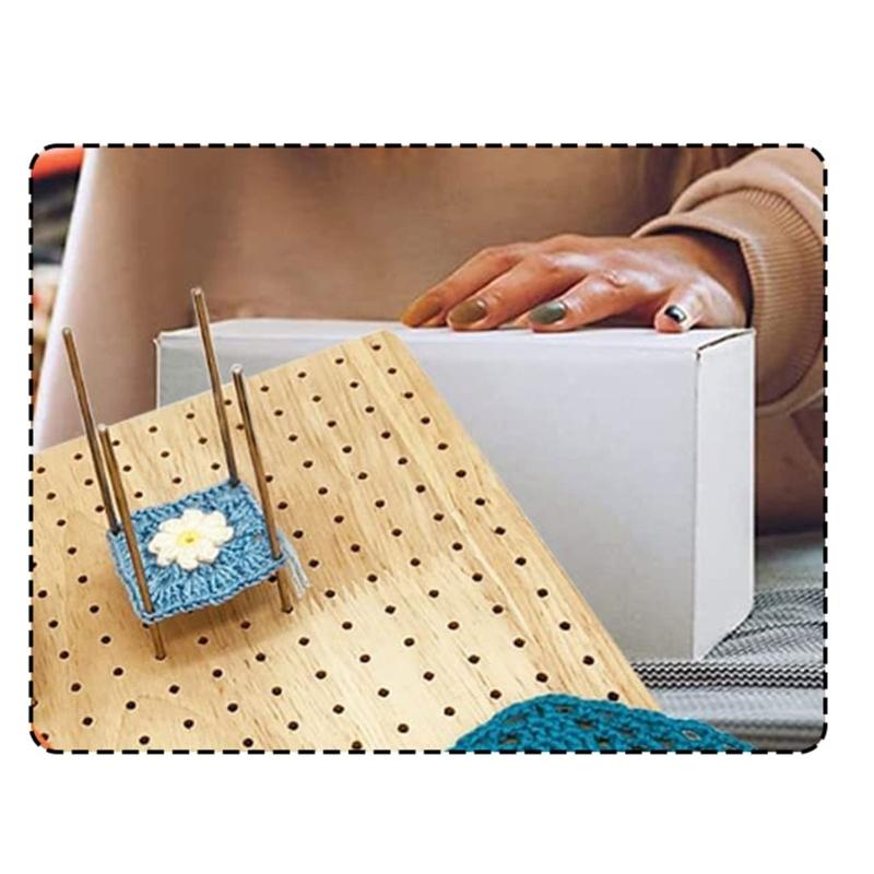 Crochet Blocking Board with Pin and Stand, Knitting Blocking Board for Granny Square Knitting and Crochet Project