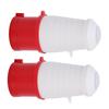 2PCS Industrial Connector 3 Phase 4 Pin 380415V 32A 3P+E IP67 for Airport Tunnel Railway Stadium