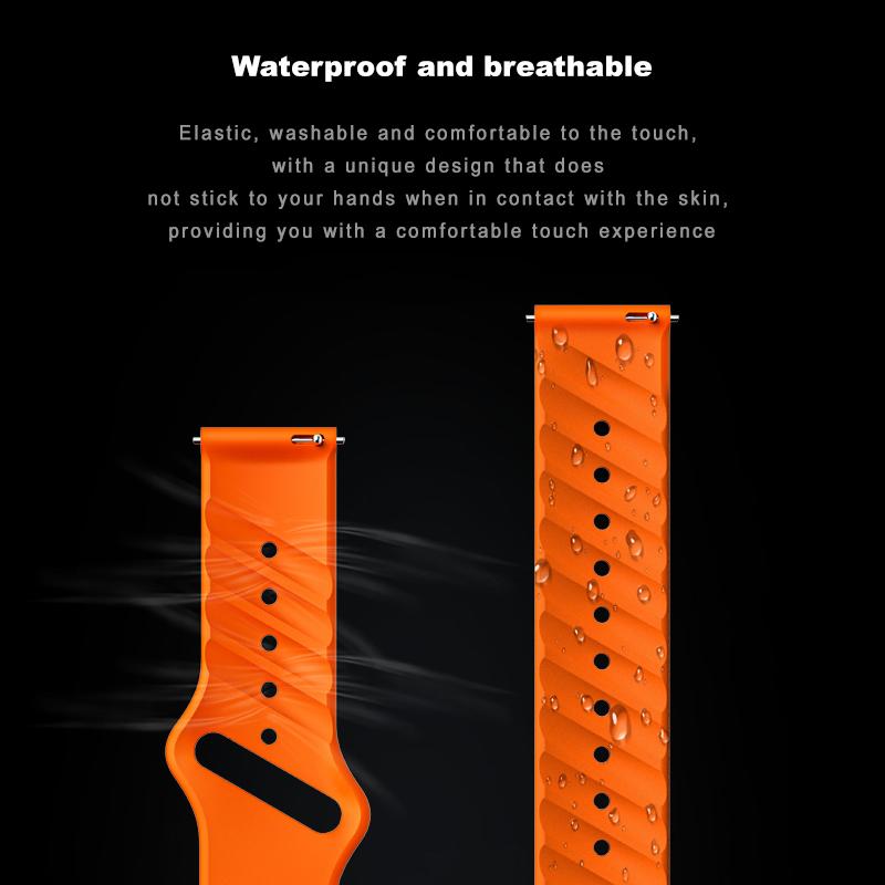 Lightweight Flexible Watch Band FKM Rubber Material Soft Touch Feeling Comfortable Wear All Day Long for Samsung Galaxy Watch
