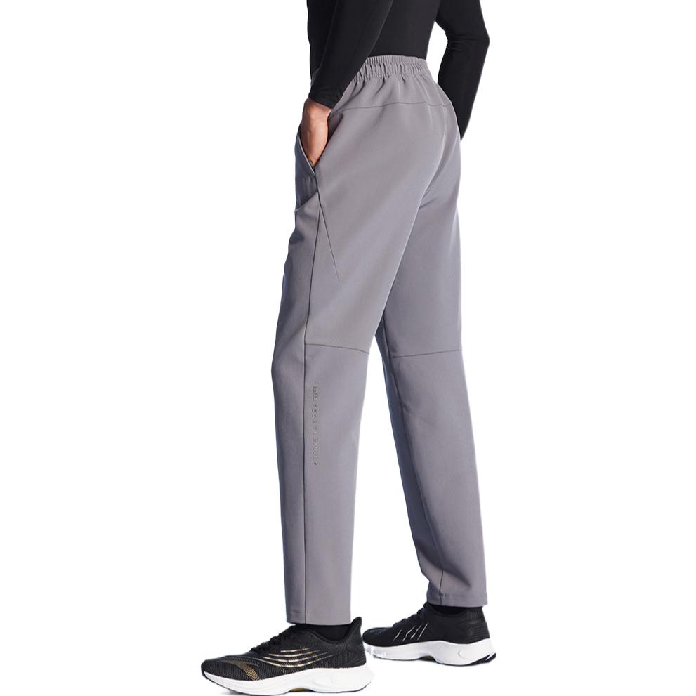 Anta Solid Color Drawstring High Waist Straight Leg Sports Pants Men Pants Gray 152247512S-2