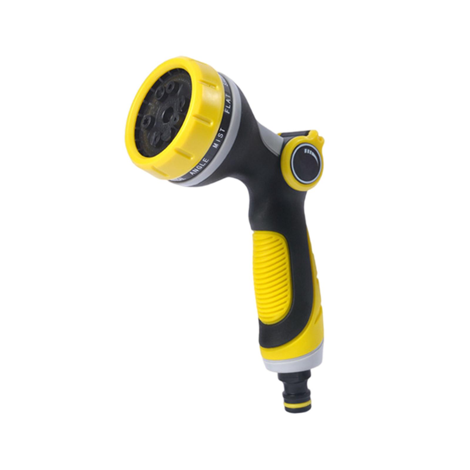 

Насадка для садового шланга 10 режимов Распылитель для шланга с управлением большим пальцем Инструмент для полива сада, мойки автомобиля, ухода за газоном и купания домашних животных One Size жёлтый