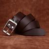 Men'S Simple And Versatile Fashion Light Luxury Stainless Steel Buckle Belt Men'S Genuine Leather First Layer Cowhide Business Leisure Belt Men