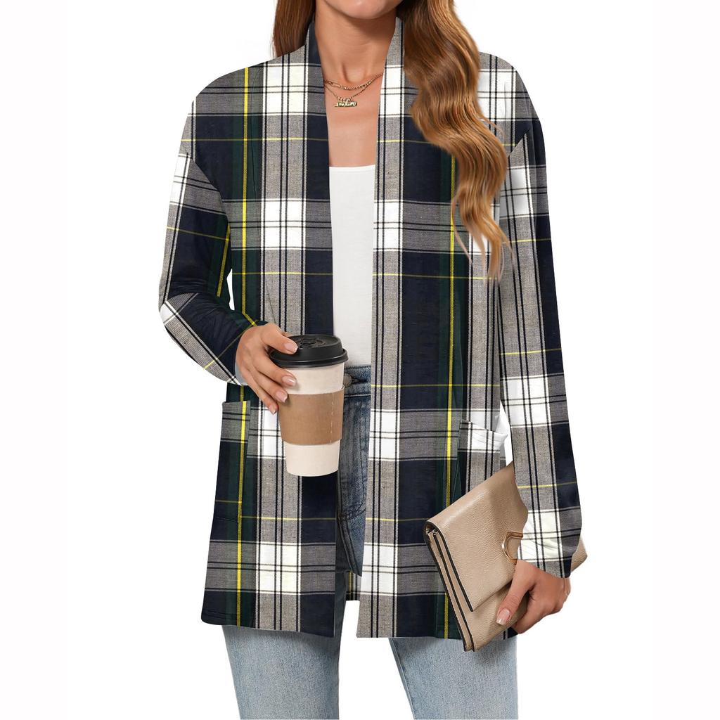 Women's Christmas Printed Lightweight Cardigan Long Sleeved Casual Loose Thin Fit With Pockets Cardigan Jacket