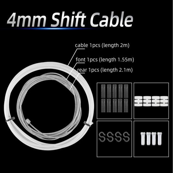 VXM 2m Wire For Bicycle Shifters Derailleur Brake Cable Tube 4mm/5mm MTB Road Bike Line white shift cable