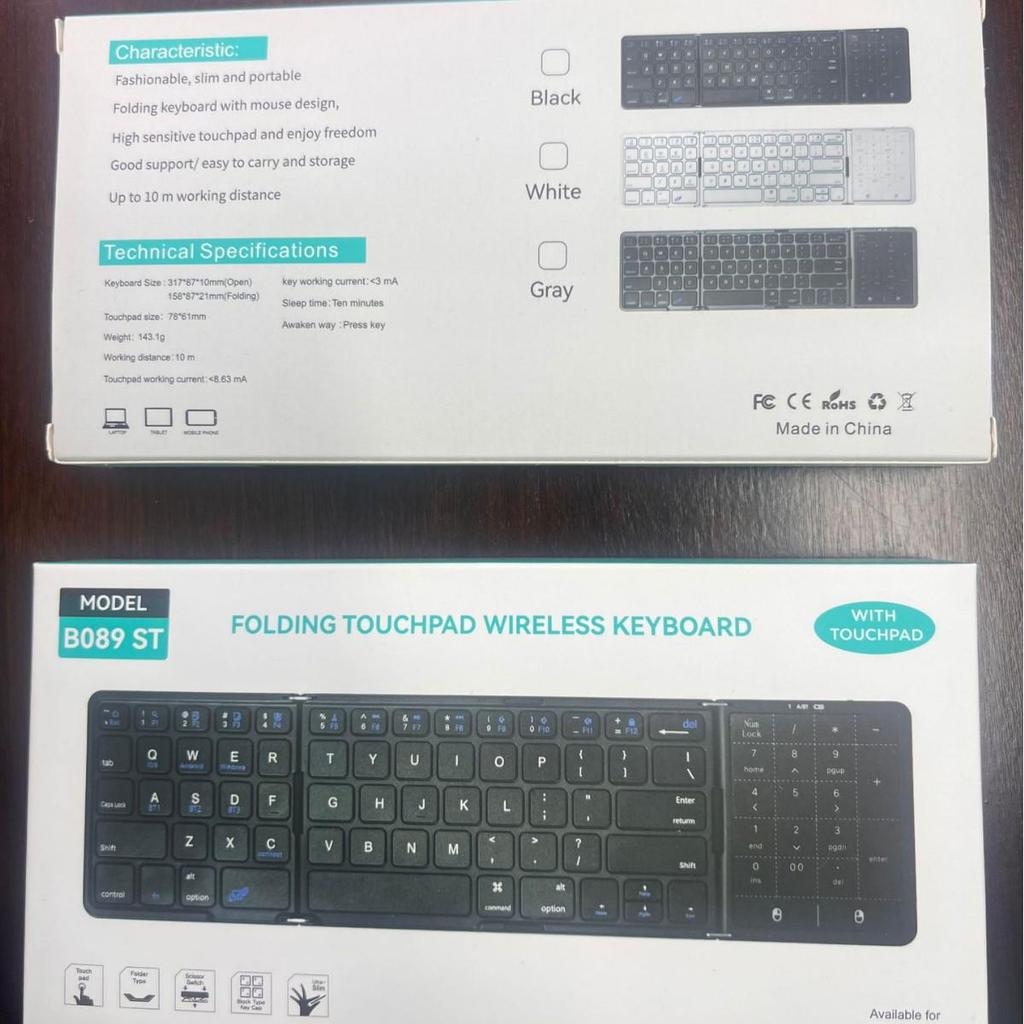 Universal Portable Bluetooth Touch Keyboard for Tablets (Three-System)