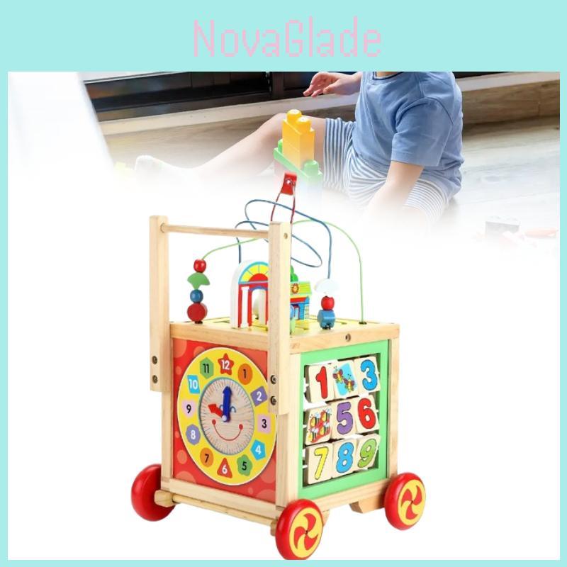 Wooden Childrens Learning Walker With Multifunction For Early Development