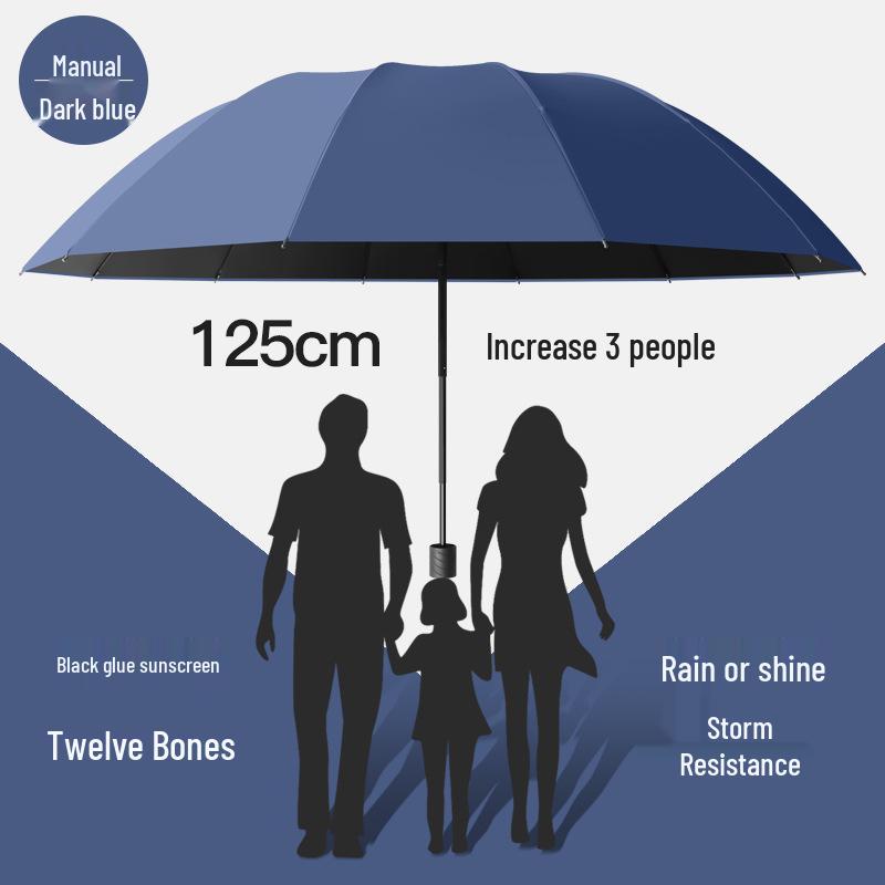 24-Bone Automatic Folding Umbrella: Stylish, Dual-Use Parasol with Sunscreen Protection for Men and Women
