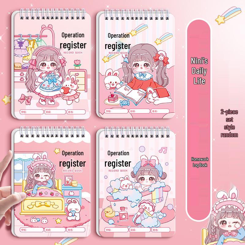 Cartoon Homework Notebook for Elementary Students: Grades 1-3