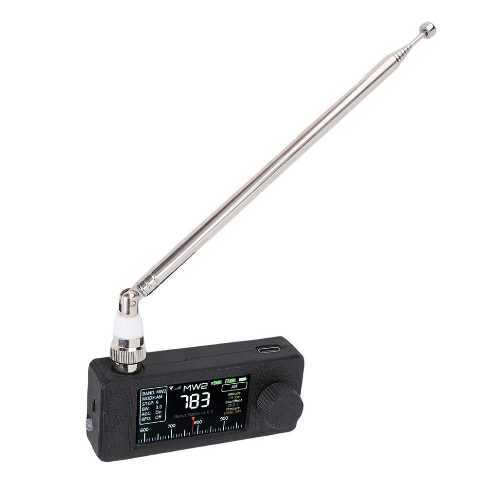 SI4732 Radio AM FM LSB USB Transistor Radio Receiver with 1.9in Color Screen 3.5mm Hdphone   Telescopic Antennae