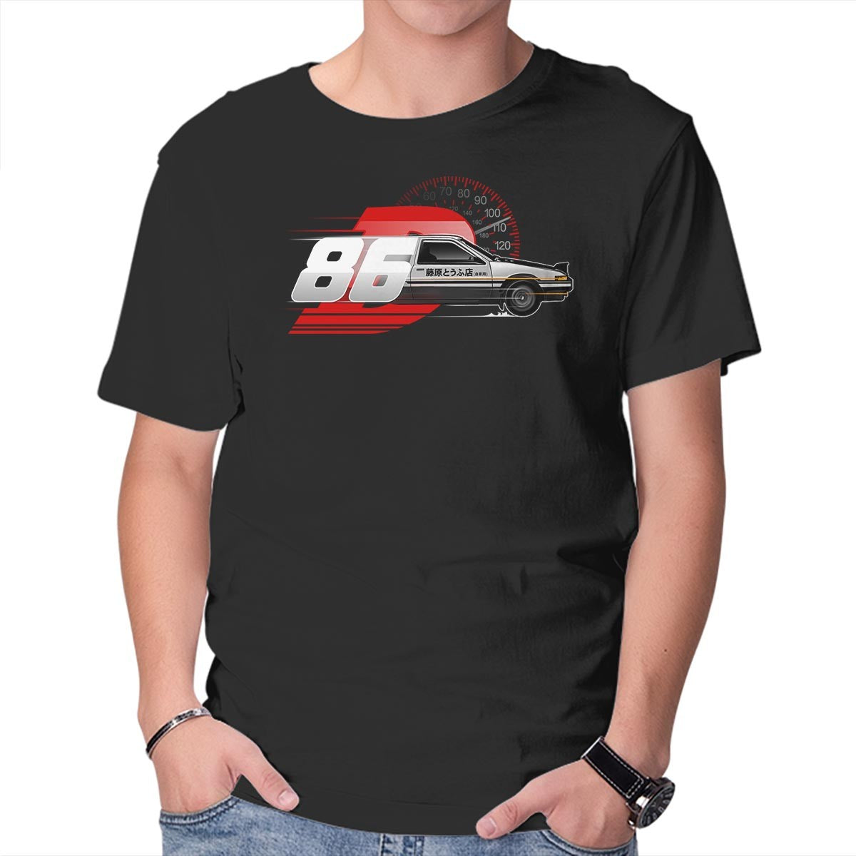 Unisex Crew Neck T-Shirt Akina s Drift King Graphic Short Sleeve Casual Tee XXL