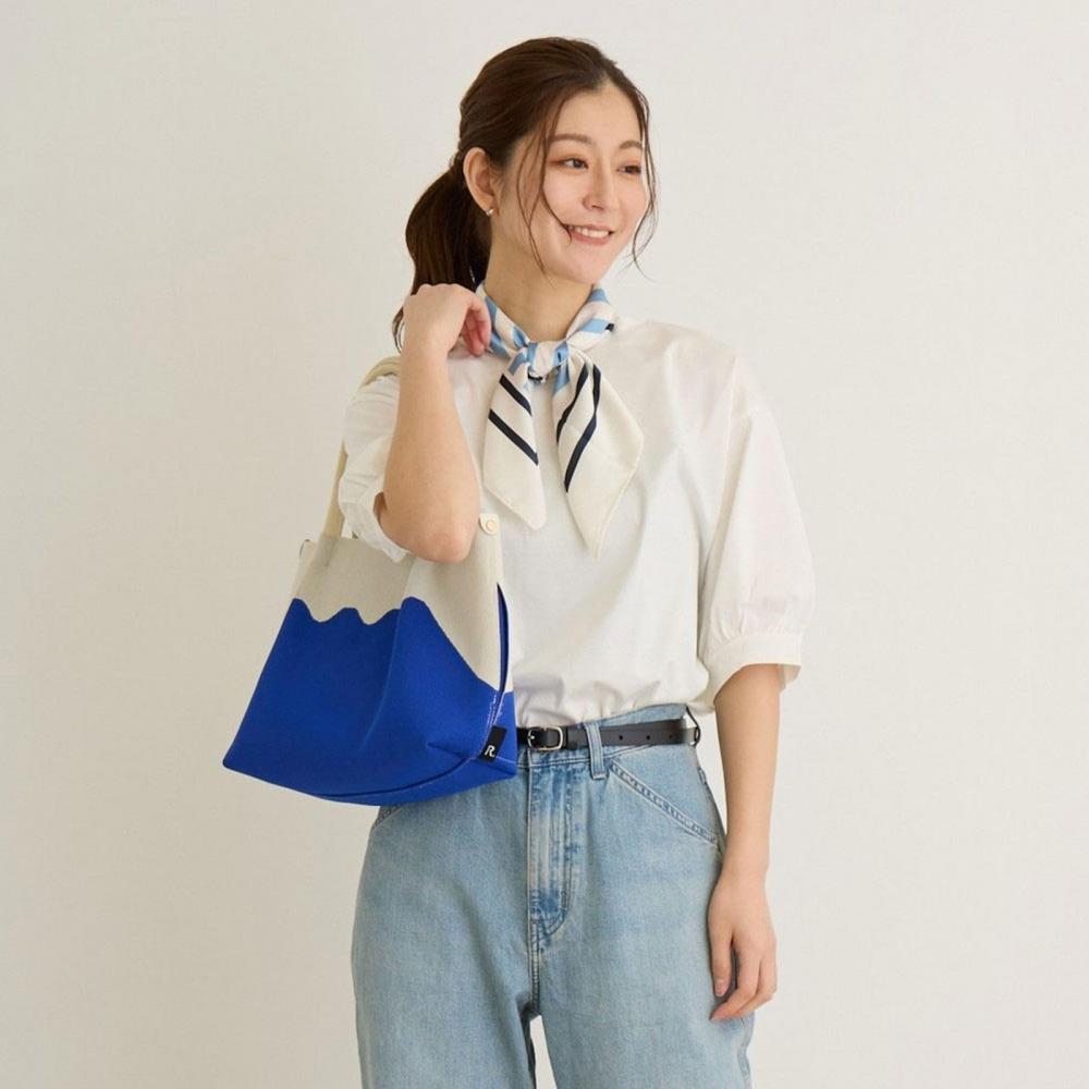 [Rootote] 2486 2487 Small Washable Knit Material Tote Bag CJ Deli Ruful (248701 Fuji Blue)