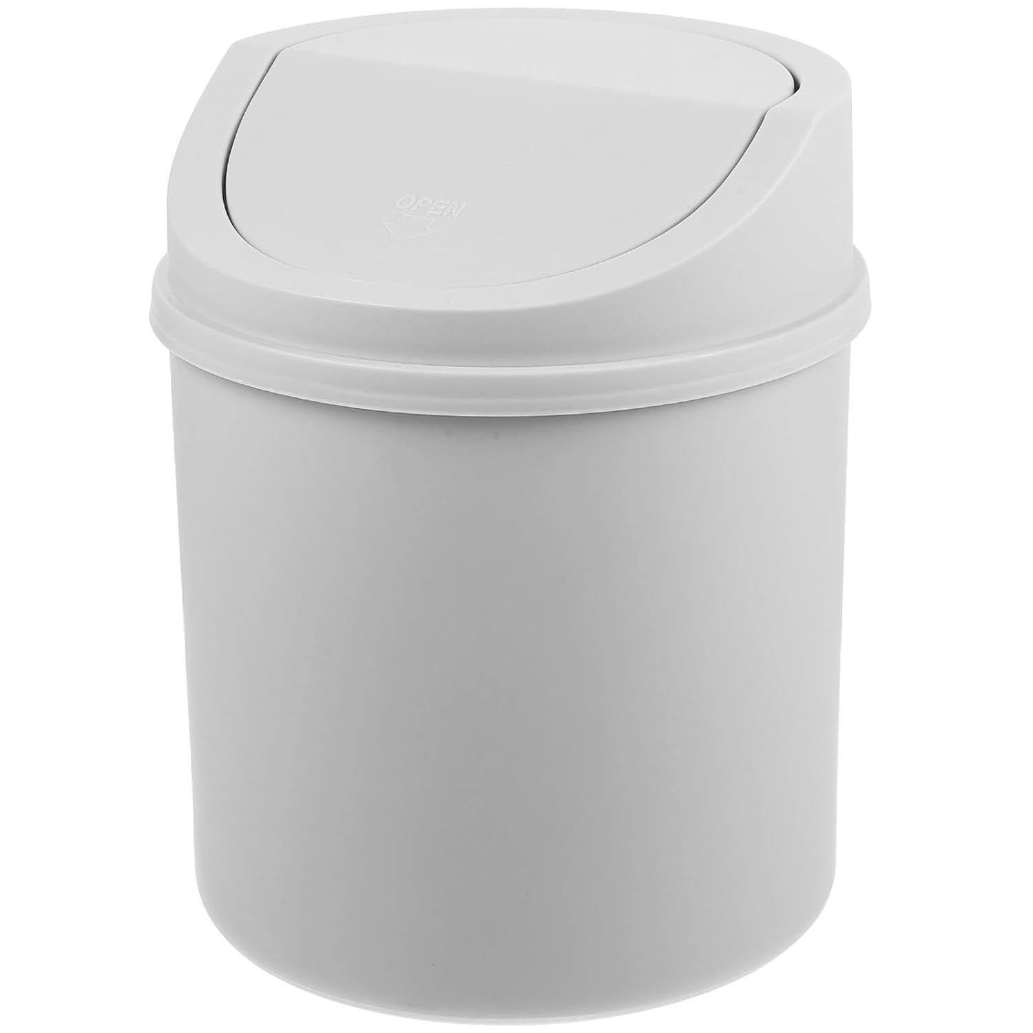 Plastic Countertop Waste Bin with Swing Lid, Tiny Garbage Can, Mini Desktop Trash Can белый