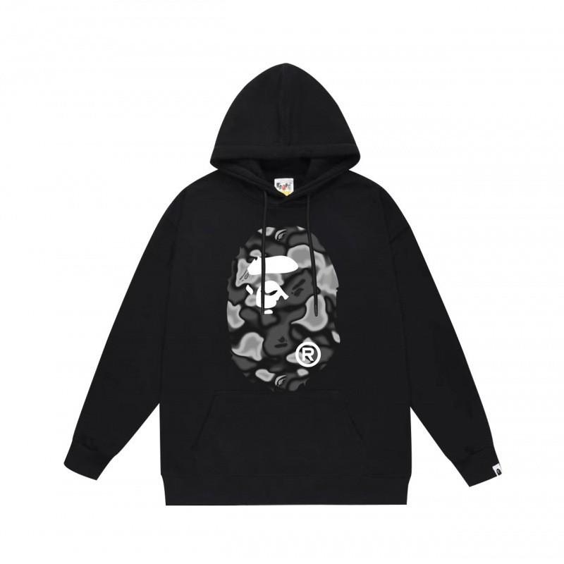 Mens Womens Streetwear Hoodie With Japanese Style Bape Print Loose Fit Cotton Pullover Winter