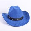 Nuovo colore cappello da cowboy western da uomo e da donna versatile per il pendolarismo stile semplice tesa larga cappello a cilindro cappello da sole