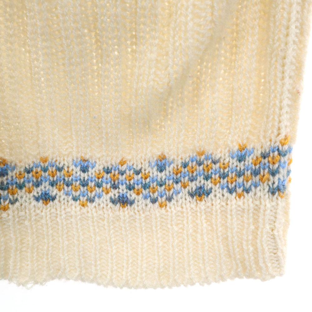 Van Cort 70s 80s Acrylic Vintage Nordic Pattern Long Sleeve Sweater Knit Men's Used