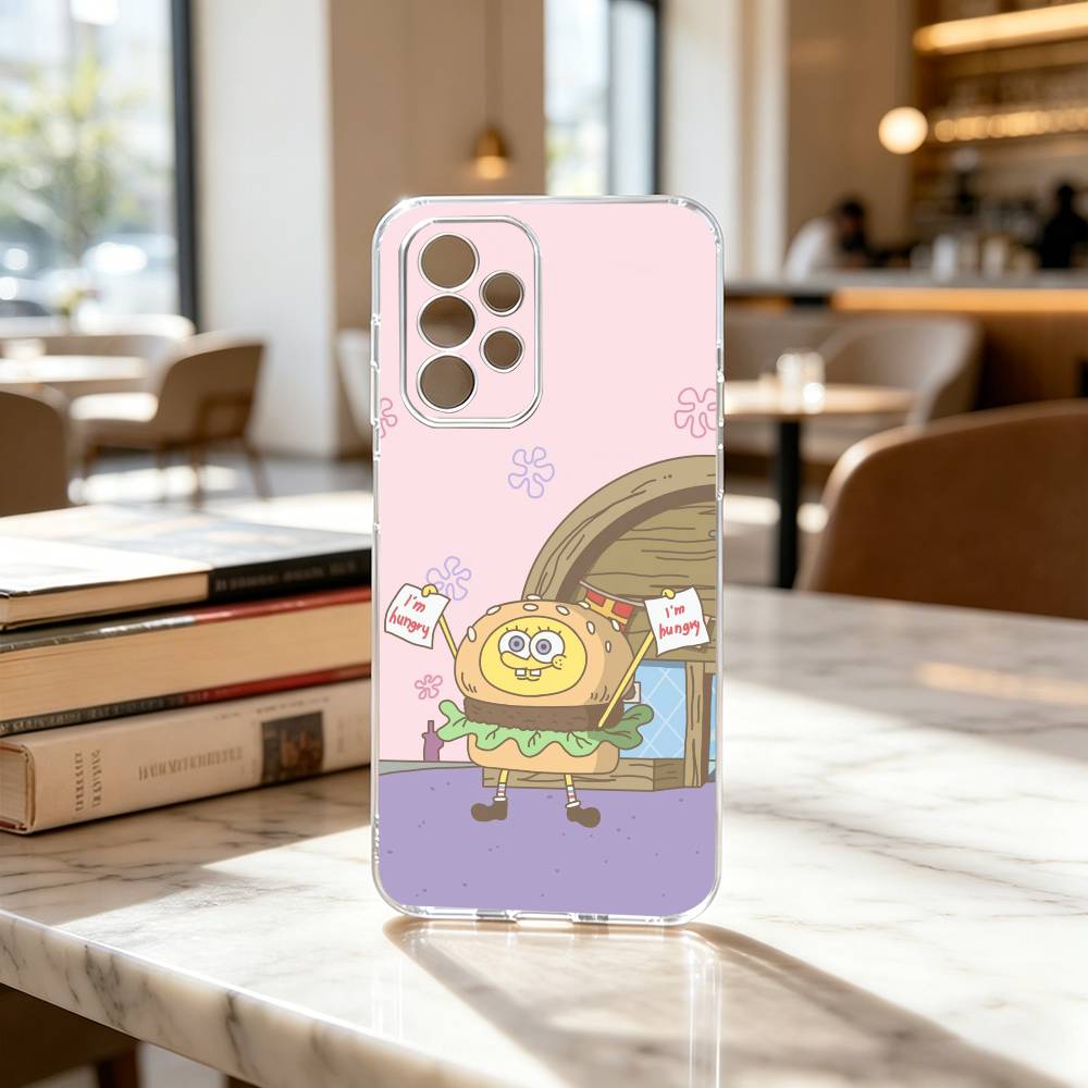 Animation S-Sponge Funny Z-Bob Phone Case For Samsung S25,S24,S21,S22,S23,S30,Ultra,S20,Plus,Fe Transparent Cover Samsung S30Ultra5G