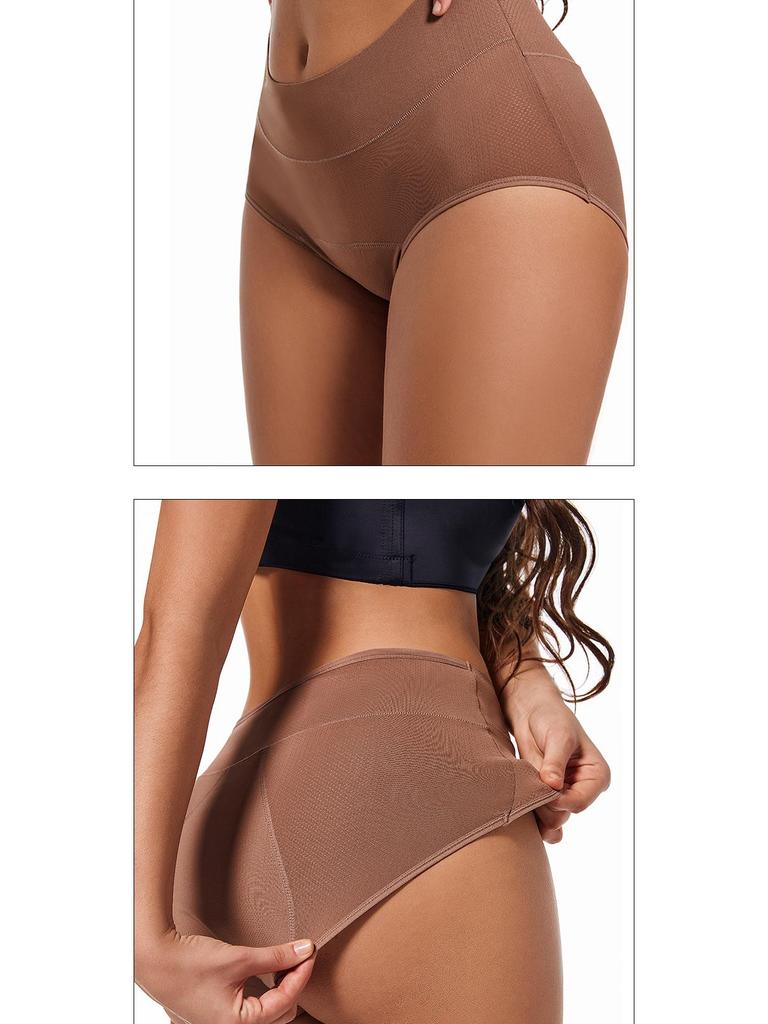 European Size Leak-proof High-waist Period Underwear - Breathable Mesh, Absorbent, Front and Back Protection