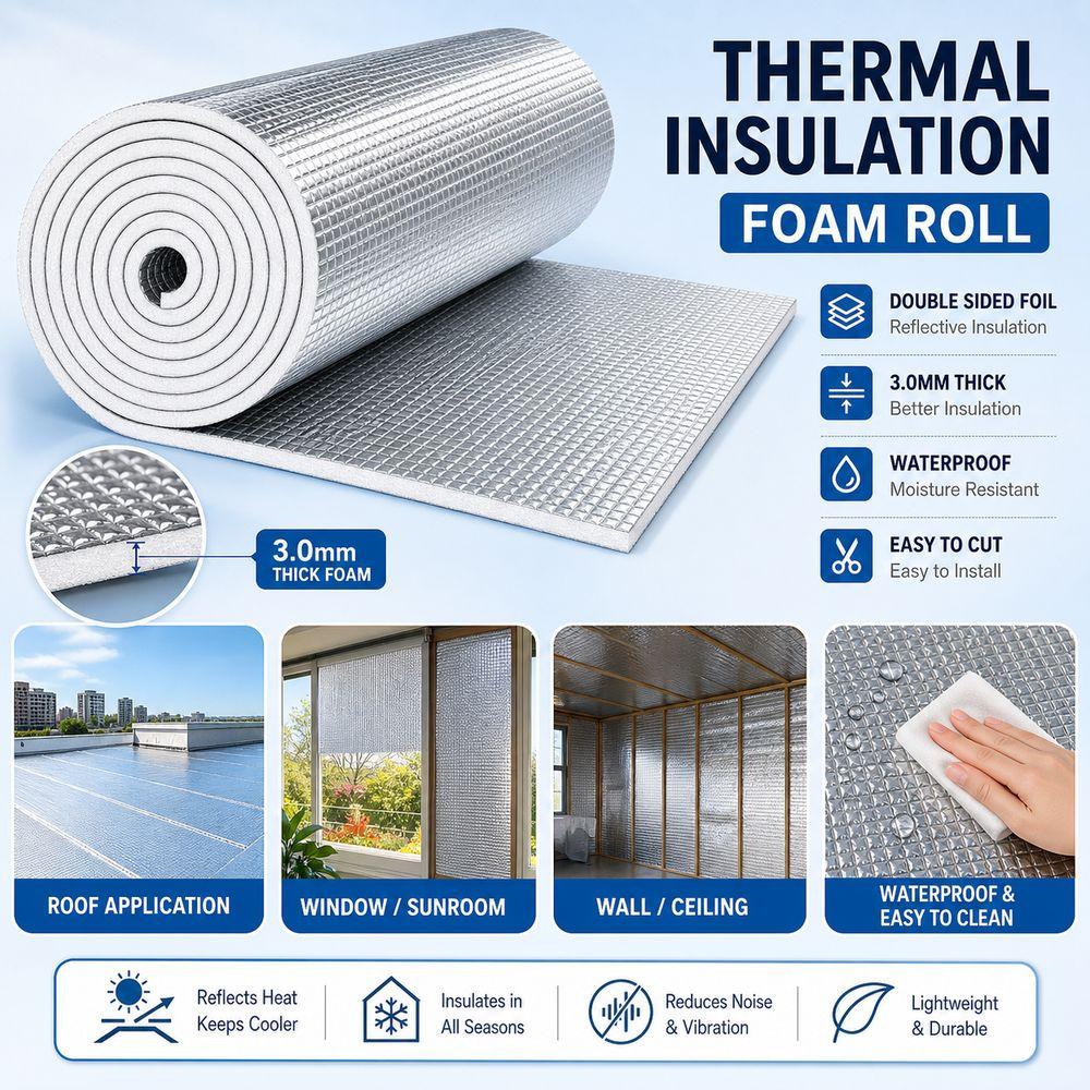 Aluminum Foil Radiator Reflective Film 5m/10m Wall Shade Protector Pad  for Thermal Insulation Wall